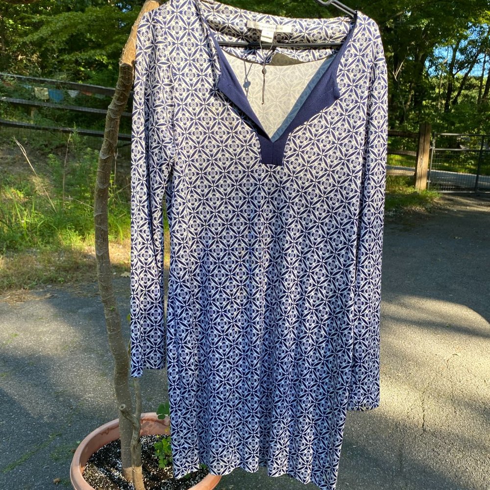 Diane Von Furstenberg Silk Reina Blue Floral Print Dress